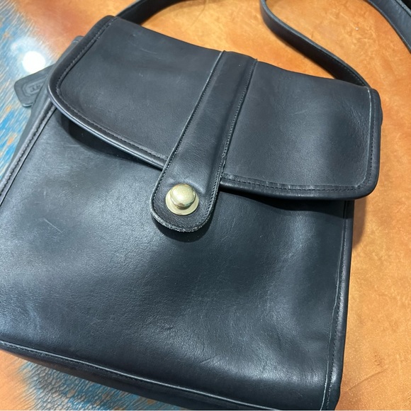 Vintage 90s Coach Legacy Scout Leather Bag black gold shoulder crossbody - Picture 2 of 16